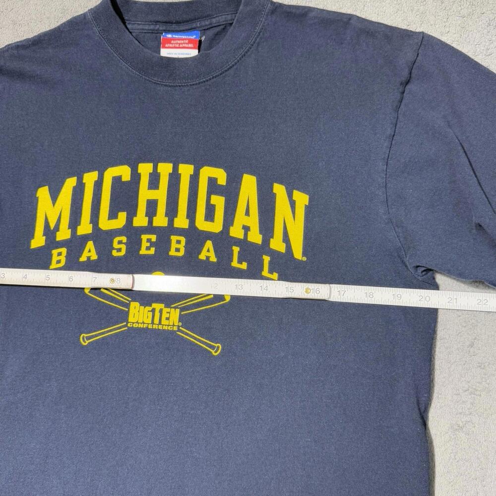 Vintage Michigan Wolverines Baseball Big Ten Conference T-shirt Champion Large - Picture 3 of 7